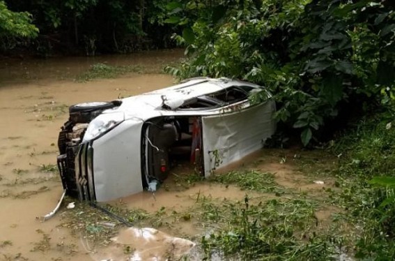 Reckless Driving : 3 injured in National Highway accident at Bishalgarh