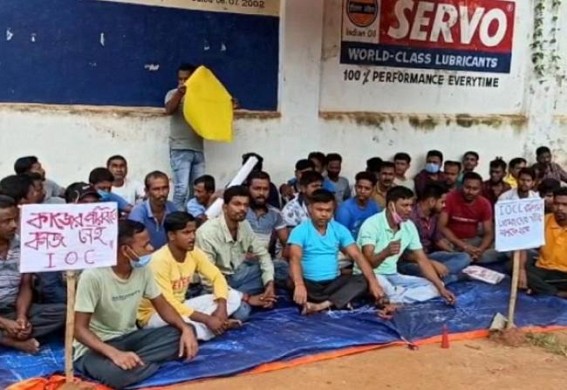 Terminated 80 staffs of Bishalgarh LPG Bottling plant Continue protest on Day-3 