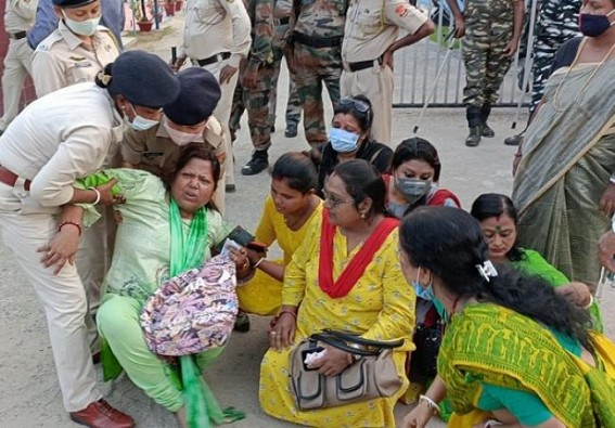 TMC Protested before Tripura Police Headquarter as none has been arrested in Amtali Violence Incident : Injured TMC leader Maman Khan remains Critical in Kolkata SSKM hospital