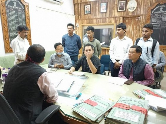 ST Stipend Delays : TIPRA Motha chairman met Tribal Welfare Dept Director