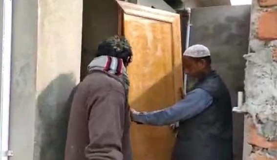 In the darkness of night miscreants vandalized newly built toilets at Sukanta Market in Gokulnagar