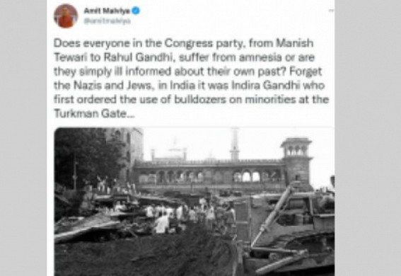 It was Indira Gandhi who first ordered use of bulldozers on minorities at Turkman Gate: BJP