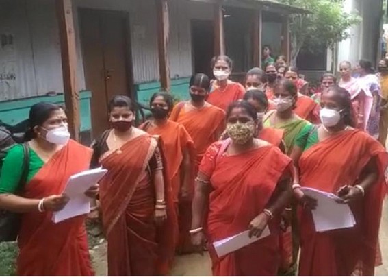 Anganwadi Workers Demand Regularization