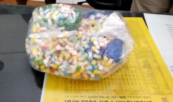 Police arrested a youth with contraband items from Chanmari area