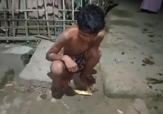 A young man caught red-handed with drugs in Teliamura, later handed over to the Police