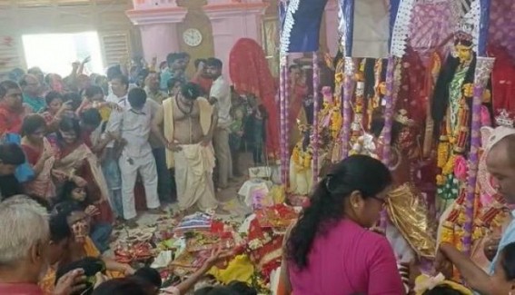 Durga Puja started in Agartala’s ancient Durga Temple amid Rushes of Devotees on Maha-Saptami