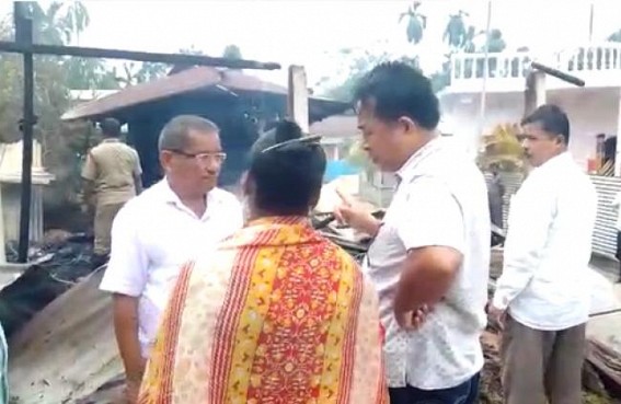 CPI-M member’s shop burnt by BJP miscreants for attending Astabal Rally : MLA Prabhat Chowdhury visited the spot, Says, ‘BJP’s Fear about rising mass-support for CPI-M is Visible’