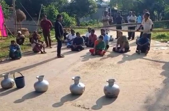 No Water Supplies for 1-Week : Public Blocked road in Khowai