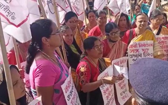 CPI-M’s women wing protested against Increasing Crime against Women in Unakoti Dist