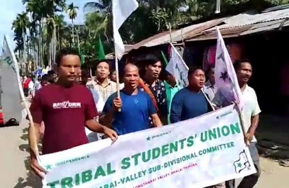 TSU’s protest in Longtarai Valley against Privatization of Education, Other Demands