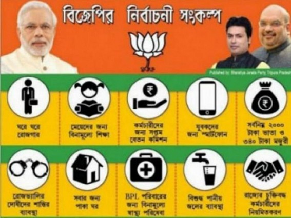 BJP distributes self-made Report-Card without showing Vision Document