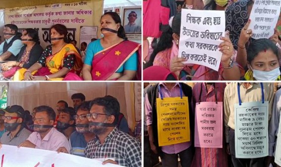 Tripura BJP leaders facing Public Questions for massive numbers of ‘Unfulfilled’ Demands in Door to Door Campaigning : 10323 Teachers on Hunger Strike for 52 Days, Record Breaking Unemployment Rate