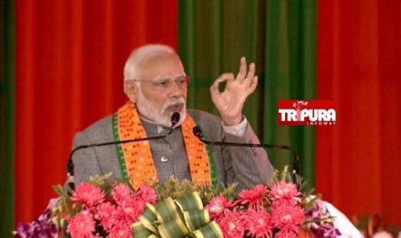Tripura Poll 2023 : ‘Double Engine Govt is Working at Double Speed’, Claims PM Modi at Agartala Rally