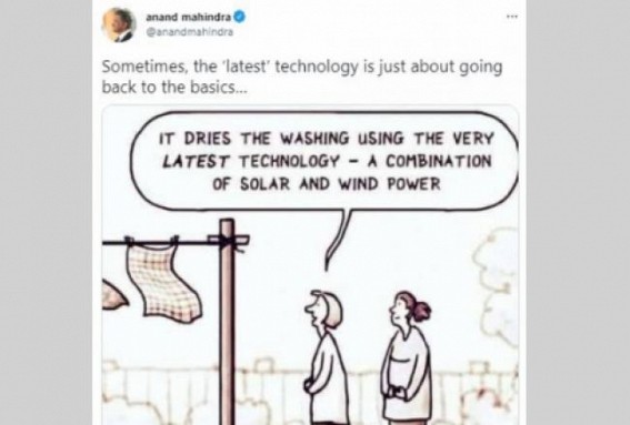 Mahindra's tweet on 'latest tech' to dry clothes leaves Twitterati in splits