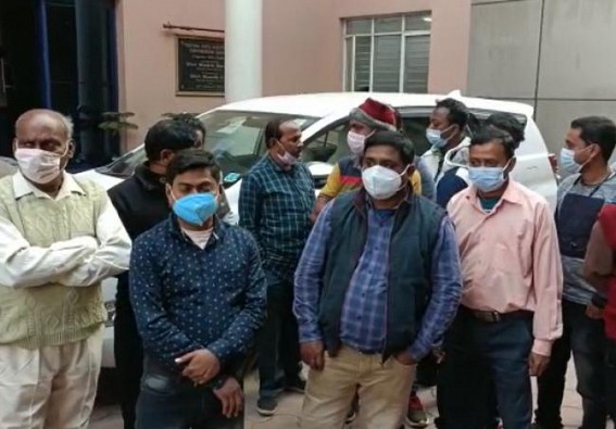 Saubhagya Yojna workers gherao TSECL Office over pending Bills of 3 Years 