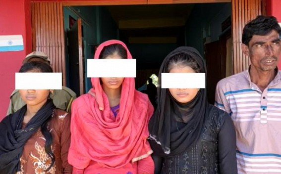 Border Trafficking : 3 Rohingya Girls Detained by Tripura Police along with 1 Trafficker
