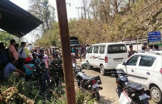 Demanding road repairing, locals’ blocked roads in Ambassa, Gandachara area