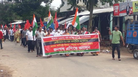 CPI-M Celebrates 80 Years of ‘Quit India Movement’ raising slogans against incumbent BJP Govt over record-breaking Unemployment Problem
