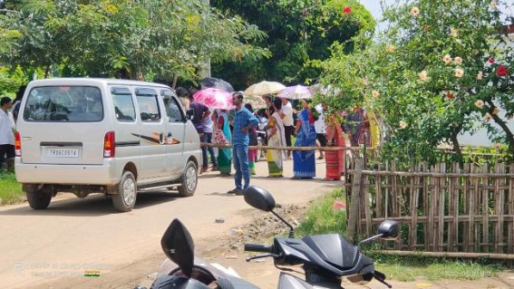 Road turned into a death trap at Champahoar, Khowai: Locals blocked road demanding road repairing