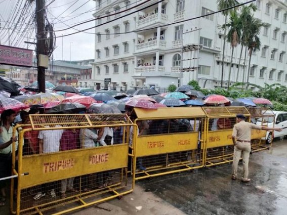 Over 5,000 Terminated Teachers gathered at Shiksha Bhawan seeking permission to join schools