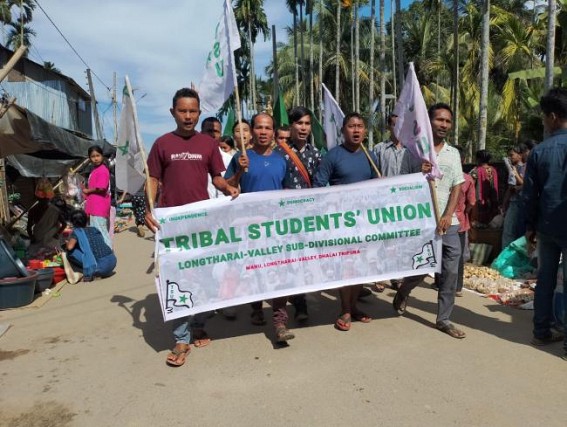 Raising various demands TSU held a rally in Longtharai Valley