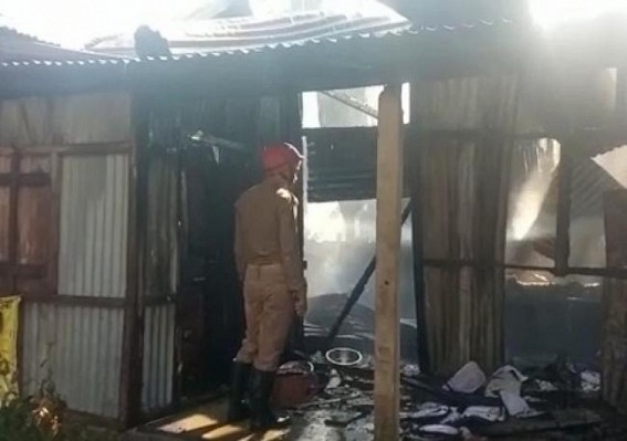 Udaipur: 3 houses gutted in a devastating fire at Madhyapara