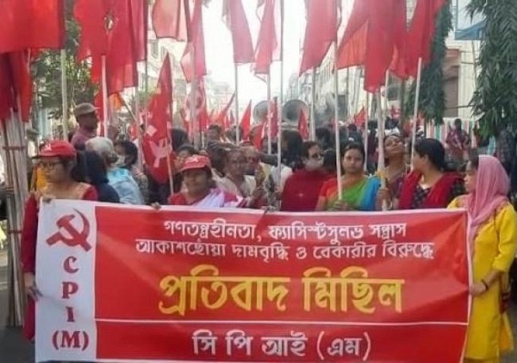 CPI-M protested against Jobless situation, Price hike of necessary commodities 