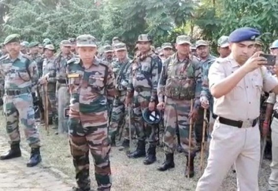 Flag March was organised in Bishalgarh with an aim to stop illegal activities in different areas under Bishalgarh subdivision