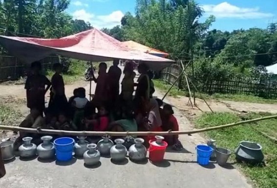 Drinking water crisis in Kailashahar Chandipur RD block, Villagers blocked Road in Rangrunga