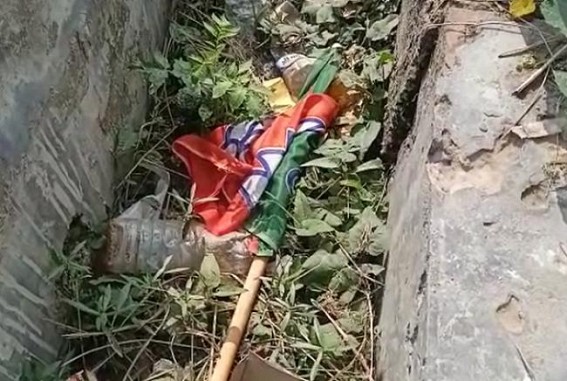 BJP’s Flags and Banners vandalized in Teliamura