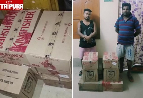 2 Arrested with Illegal Foreign Liquor Stocks by Teliamura Police