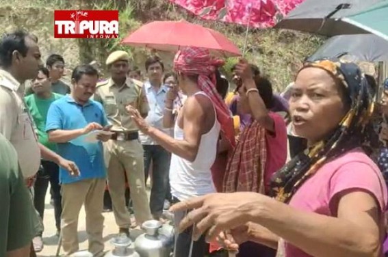 Water Scarcity Hits Lives of Rural Tripura : Agitating Public Blocked Road in Sabroom