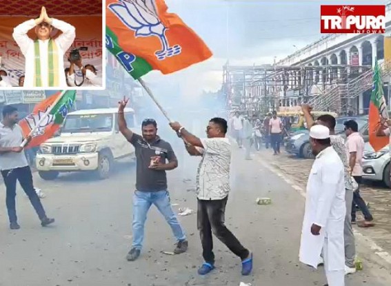 CM Manik Saha’s followers stamp flag-mark of victory on Saha : Credit Manik Saha’s Ruling-Style as the 'BIGGEST FACTOR' behind today’s Bypoll victory