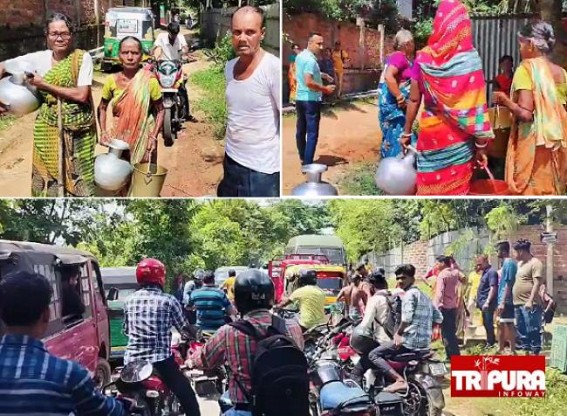 Water Scarcity hits under ‘Double Engine’ Govt : Public Blocked Road after exhausting 6 months Water Crisis