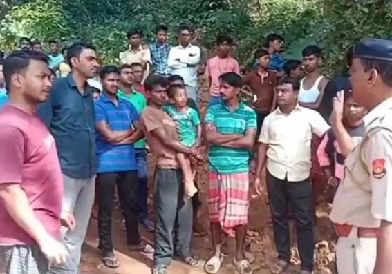 Construction company occupies playground : Road Blockade in Nalchar