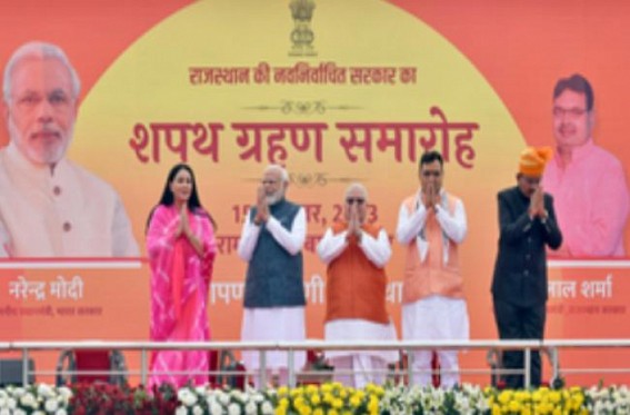 Bhajan Lal Sharma takes oath as Raj CM, Diya Kumari & Bairwa deputy CMs