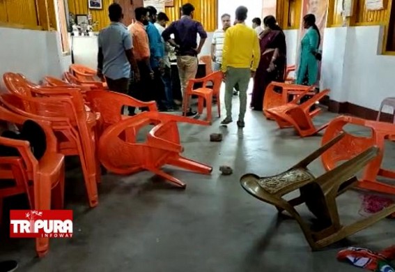 Political Clashes : BJP Office, Bikes vandalized in 6-Agartala after Congress’s Vehicle was Vandalized and Driver Beaten up by BJP