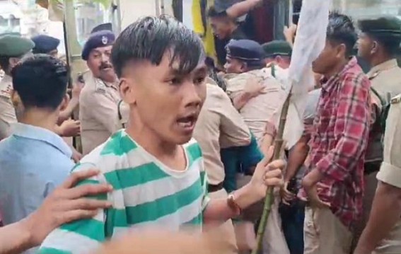 Demand for Roman Script for Kokborok Language : TSF activists Arrested in Agartala during All Tripura Strike