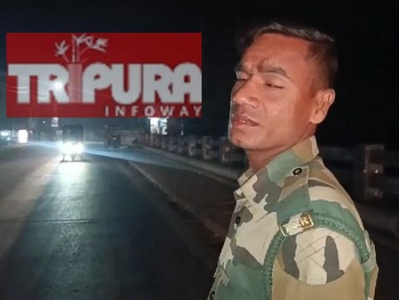 In Nesha-Mukt Tripura, Drunk on-duty TSR 6th Bn Jawan creates ruckus on Teliamura road