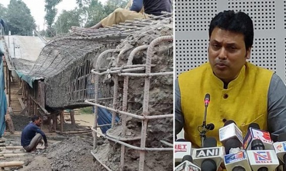 BJP's Double-Engine Govt : Under-construction Bridge Collapsed in Khayerpur : Will Sacked, Ex-CM cum Ex-PWD Minister Biplab Deb be Arrested now ??