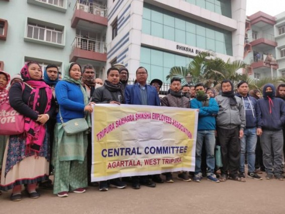 Tripura Samagra Shiksha Employees Association raising various demands placed Deputation to the Education Department
