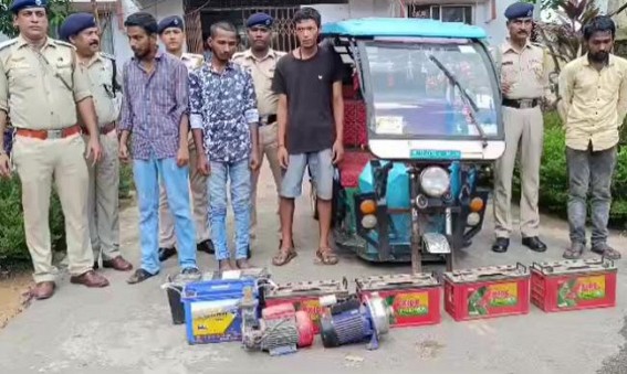Battery Thieves’ Gang Busted : 4 Arrested by East Agartala Police