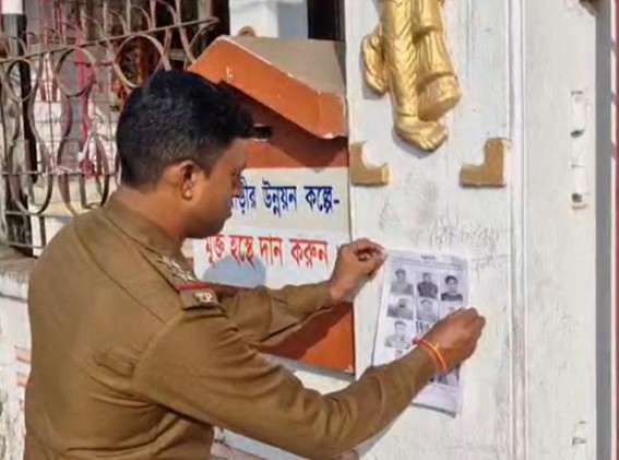 Posters with Wanted Thieves Photos released by Police in Dharmanagar
