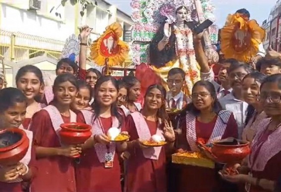 Celebrations across Tripura schools as Goddess Saraswati arrives in all schools
