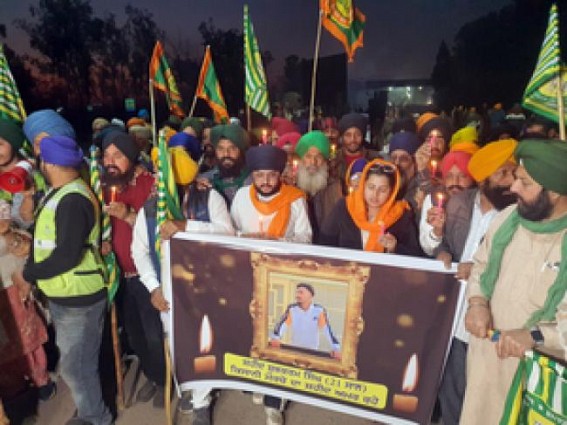 Farmers hold candlelight marches on Punjab-Haryana borders