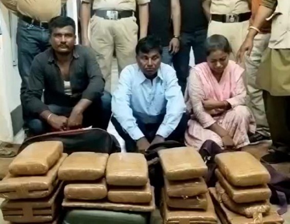 3 arrested with 46 Kg Ganja by Railway Police from Rajdhani Express 
