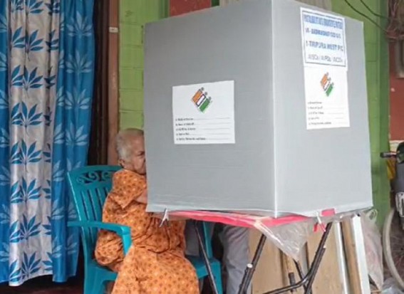 With 85+ old citizens, vote cast for Lok Sabha and By-Poll begins in Tripura