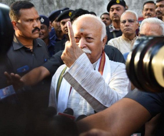 RSS chief Mohan Bhagwat votes in Nagpur, urges everyone to exercise their 'right and duty'