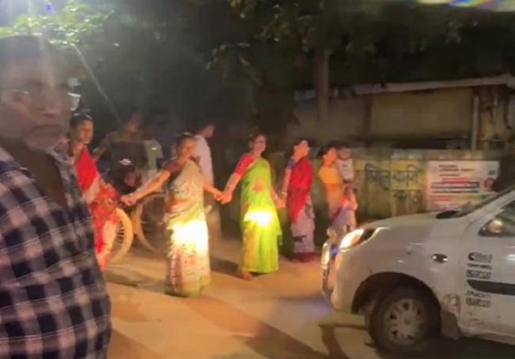 Power Cuts : Public Blocked Road in Dharmanagar