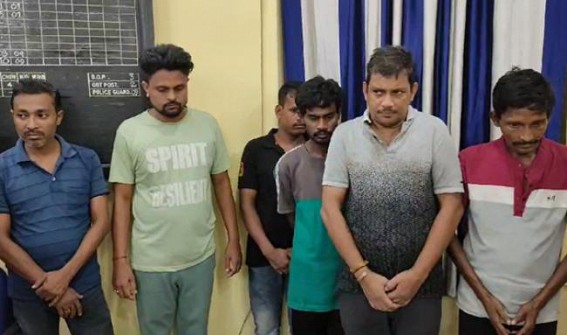 West Agartala Police arrested 6 Gamblers from Battala market